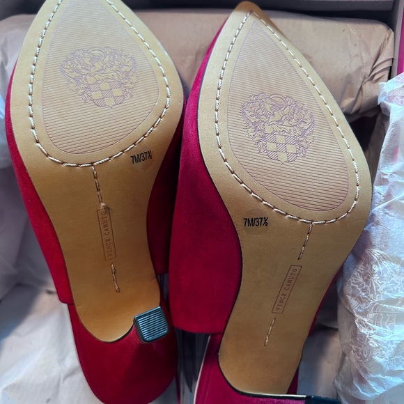 VINCE CAMUTO • Red Suede Heel Bootie • 7M • - Picture 7 of 11